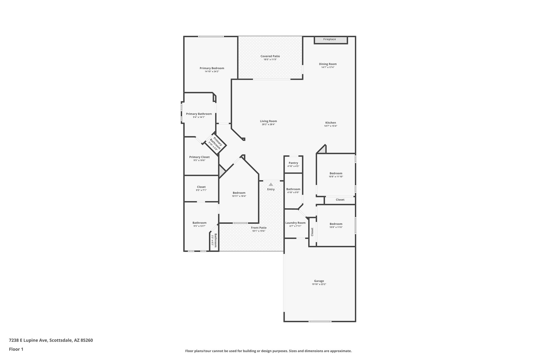 Floor plan of 7238 E Lupine Avenue, Scottsdale